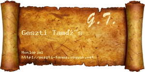 Geszti Tamás névjegykártya